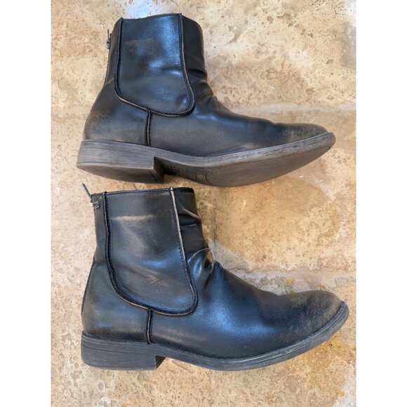 Billabong Black Leather Ankle Boots With Zipper Detail & Worn-In Style sz 9 - Picture 4 of 9